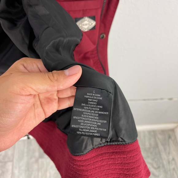 Dravus Mens Red Charcoal Color block Windbreaker Bomber Style Jacket - Picture 8 of 11